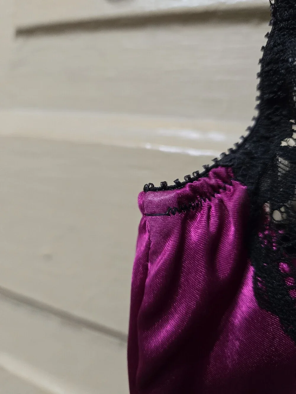 Valentino Intimo Purple Black Lace Front Clasp Bra Size: 36C